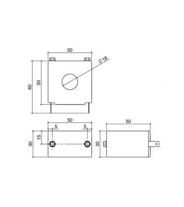 Toroidal Current Transformers - TORO-BOX-50X50L